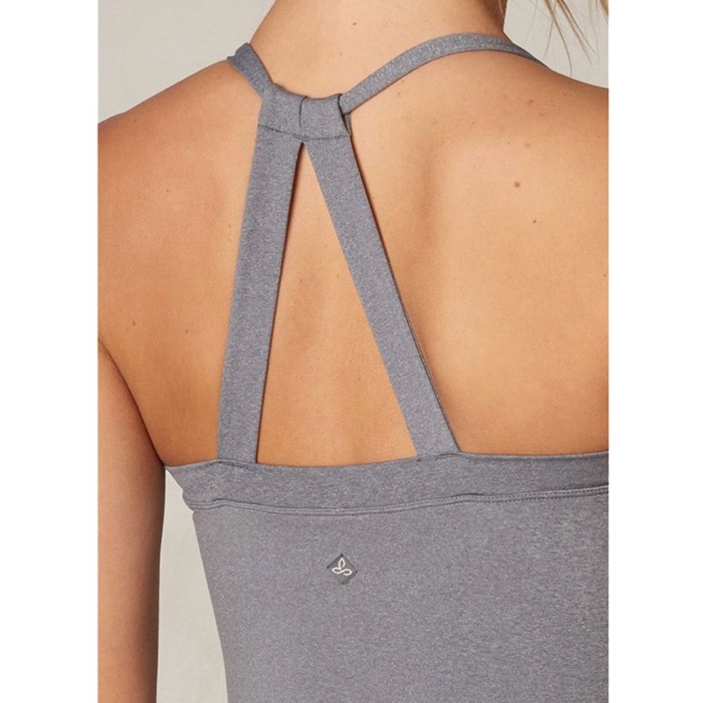 prAna Quinn Chakara Heather Grey Yoga Top - Picture 3 of 8